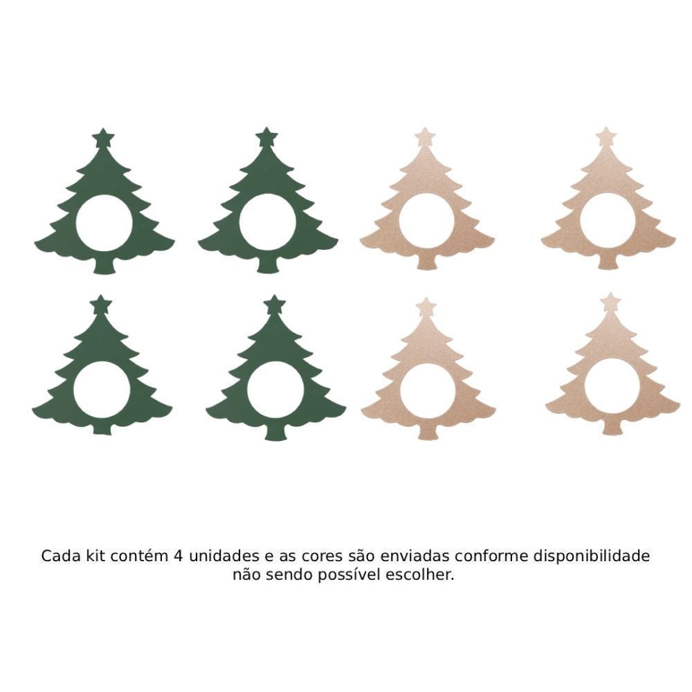 Kit Anel de Guardanapos Sortidos Natal Havan Casa 4 Peças - Pinheiros