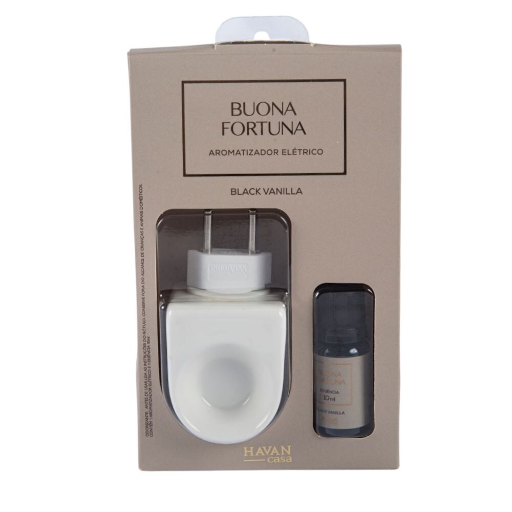 Kit Aromatizador Elétrico Buona Fortuna Havan Casa - Black Vanilla