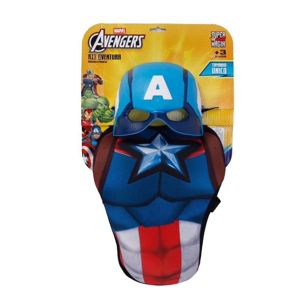 Kit Aventura Fantasia Infantil Capitão América Novabrink