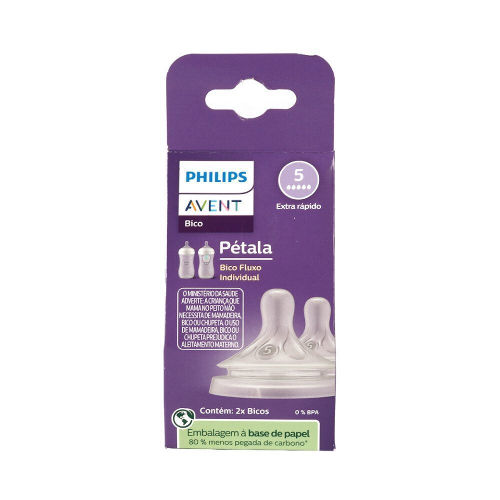 Kit Bico para Mamadeira Pétala Tamanho 5 Philips - 2 Peças