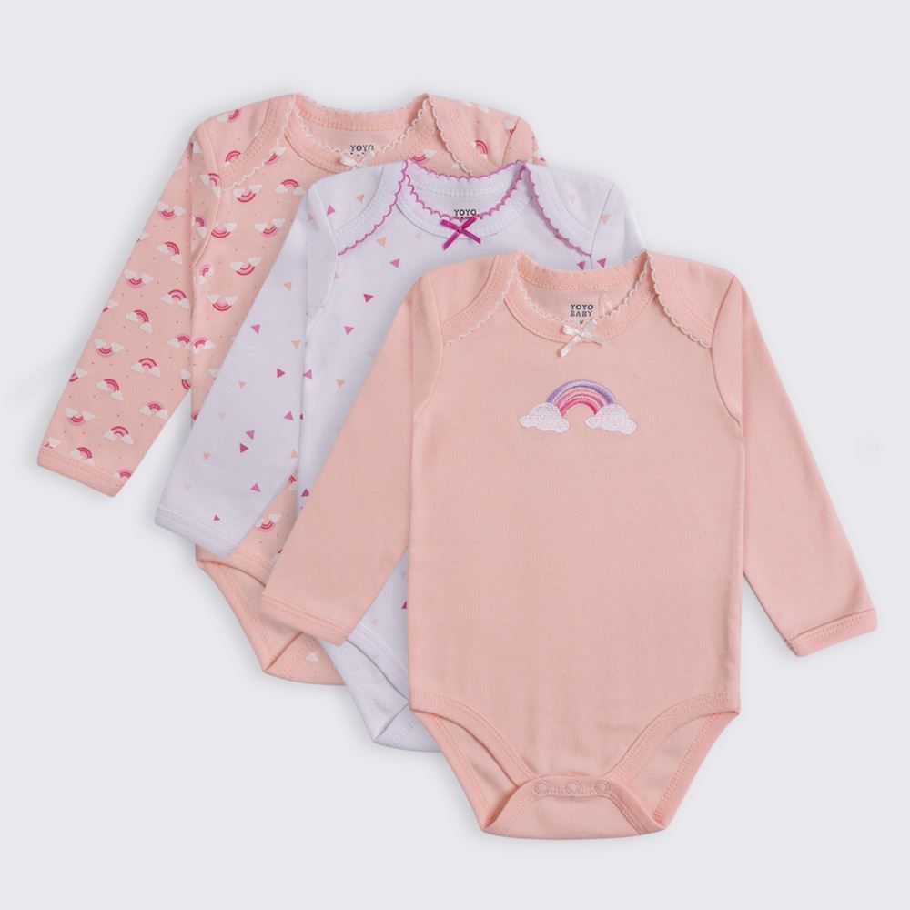 Kit Body Bebê Manga Longa 3 Peças Yoyo Baby