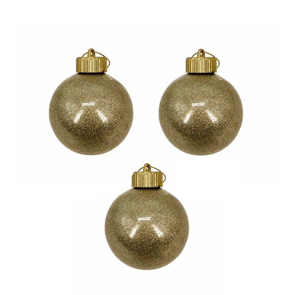 Kit Bolas de Natal com Glitter 8Cm Rio Master 4 Unidades - 04 Unidades