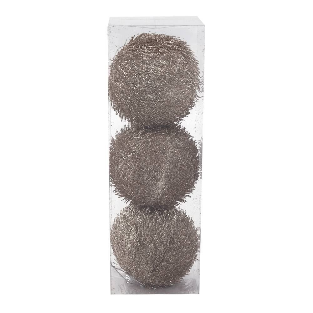 Kit Bolas De Natal Espinhos Champanhe 3 Unidades Havan Casa - ST79644