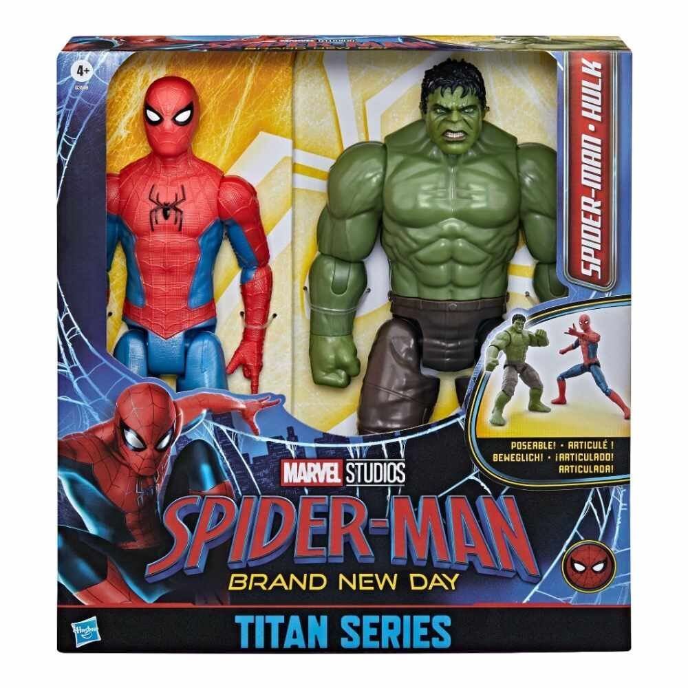 Kit Bonecos Homem-Aranha e Hulk Marvel Brand New Day Titan Series Hasbro