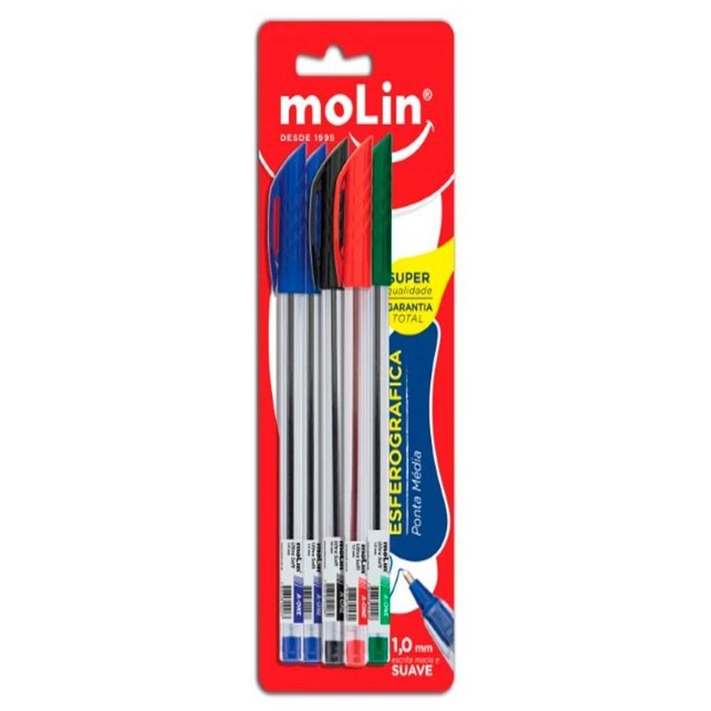 Kit Caneta Esferográfica Pague 4 Leve 5 Molin - 1014