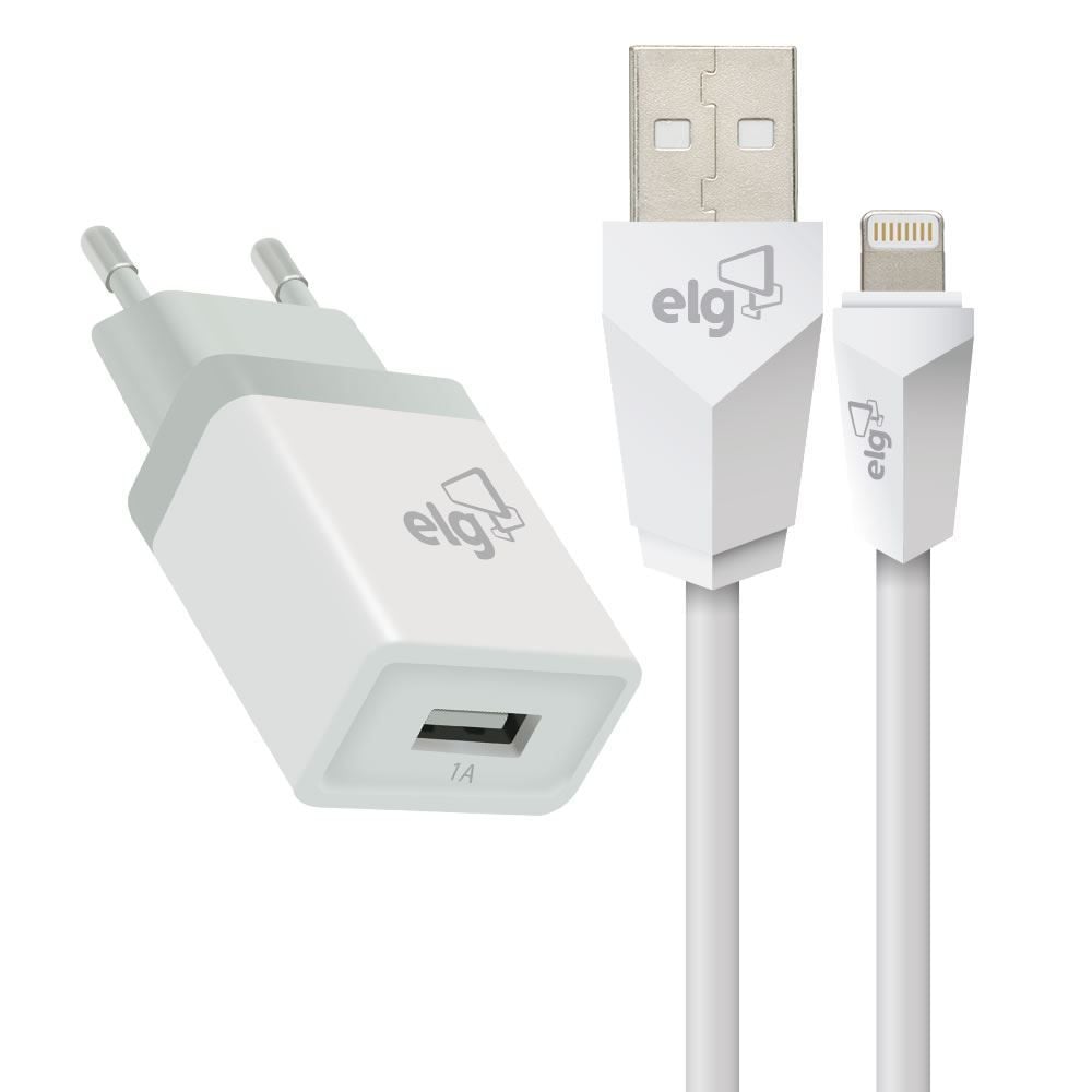 Kit Carregador Parede Universal Lightning 1M Elg Recarga Sincronização