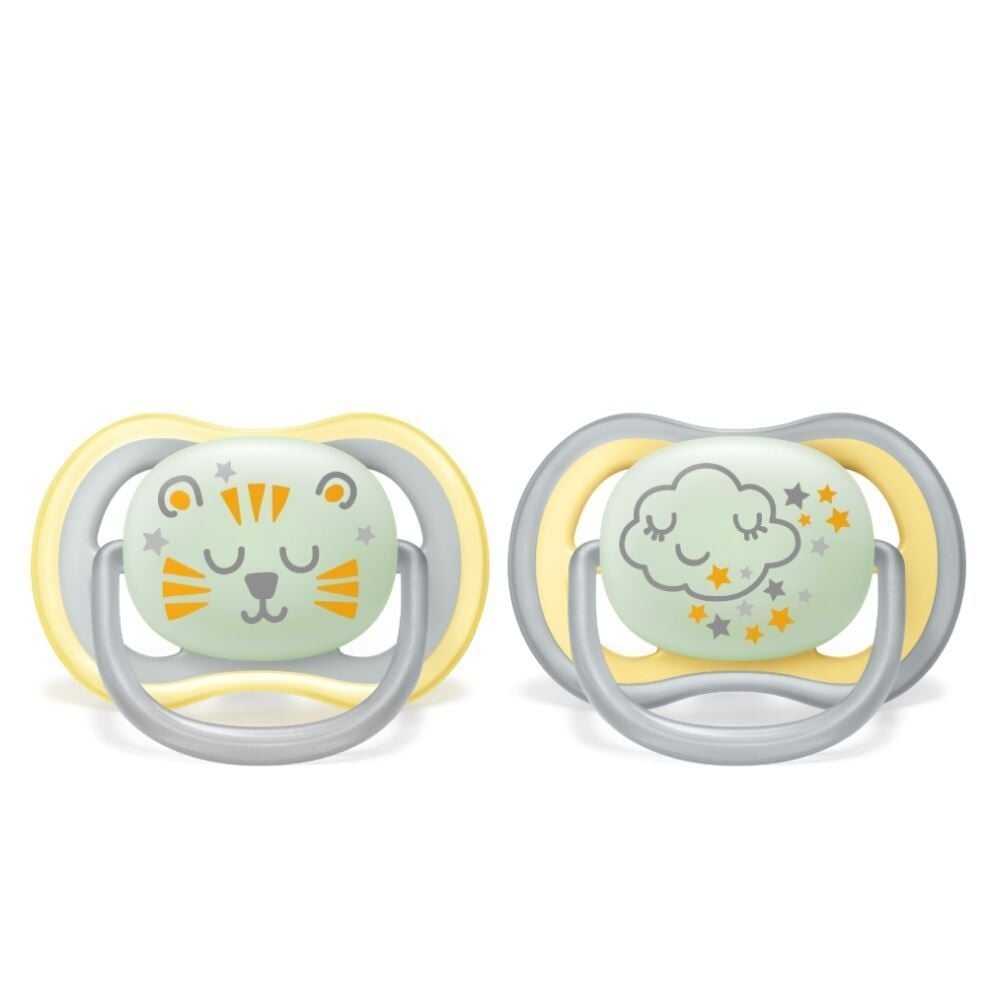 Conjunto 2 Chupetas Ultra Air Nighttime Noturna 18M+ Philips
