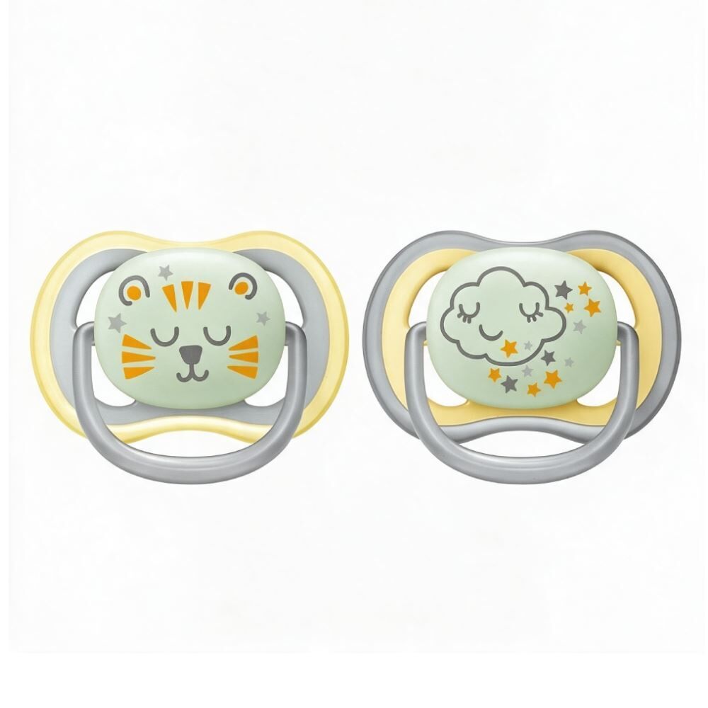 Conjunto 2 Chupetas Ultra Air Nighttime Noturna 18M+ Philips