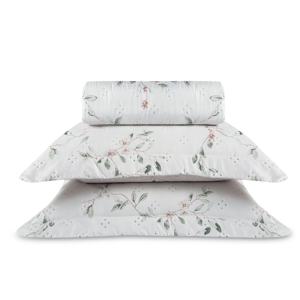 Kit Colcha Casal Elegance 3 Peças 2,20X2,40M Havan Casa - Floral Francis