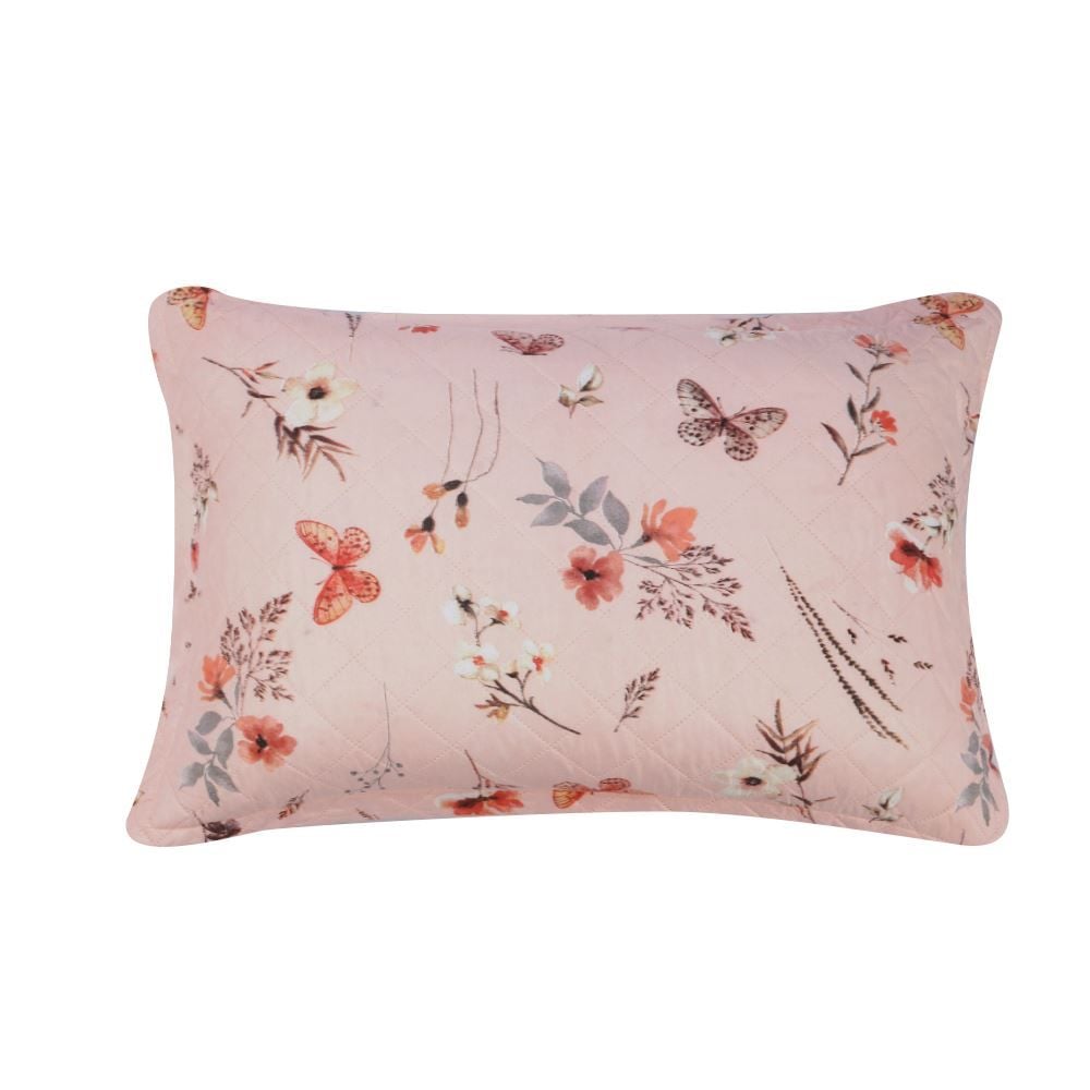 Kit Colcha Casal Estampada Versalhes/Napoli Havan Casa 3 Peças - Floral Borboleta Rose