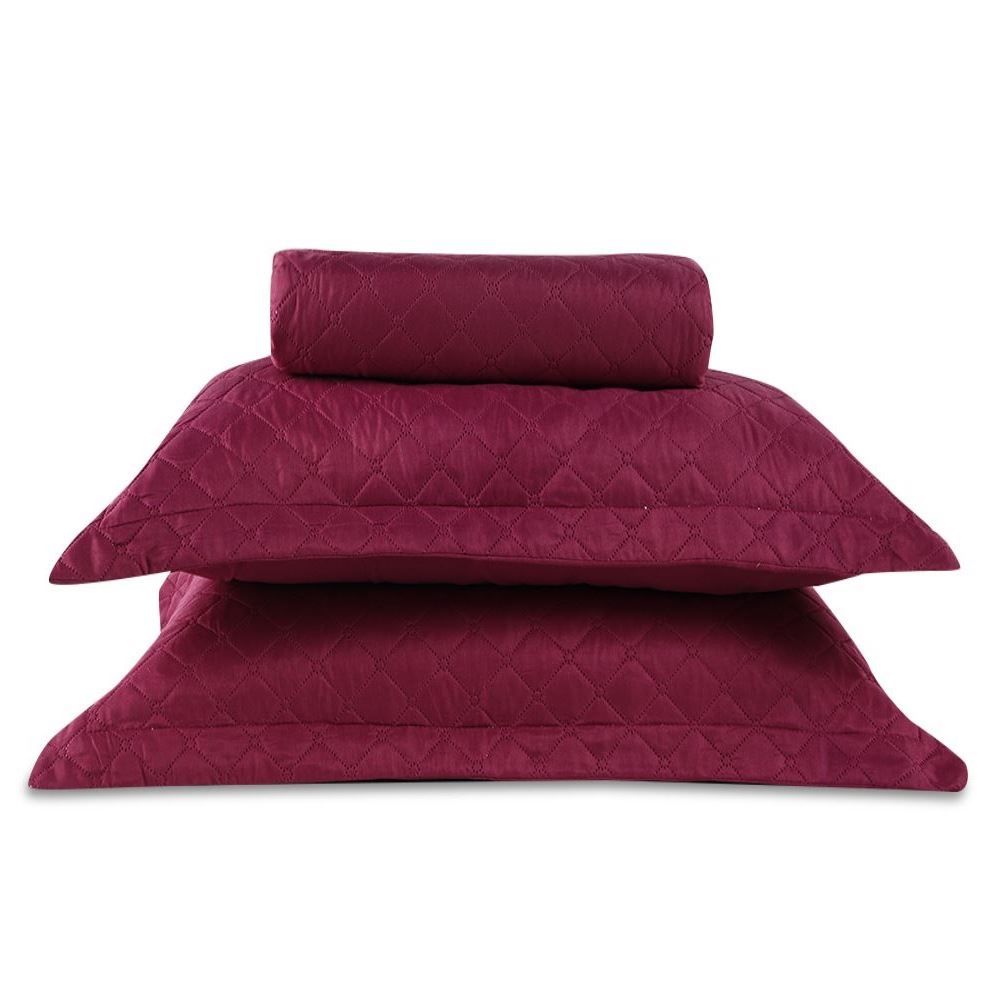 Kit Colcha Casal Lisa Versalhes Havan Casa 3 pçs - Rosa Malva