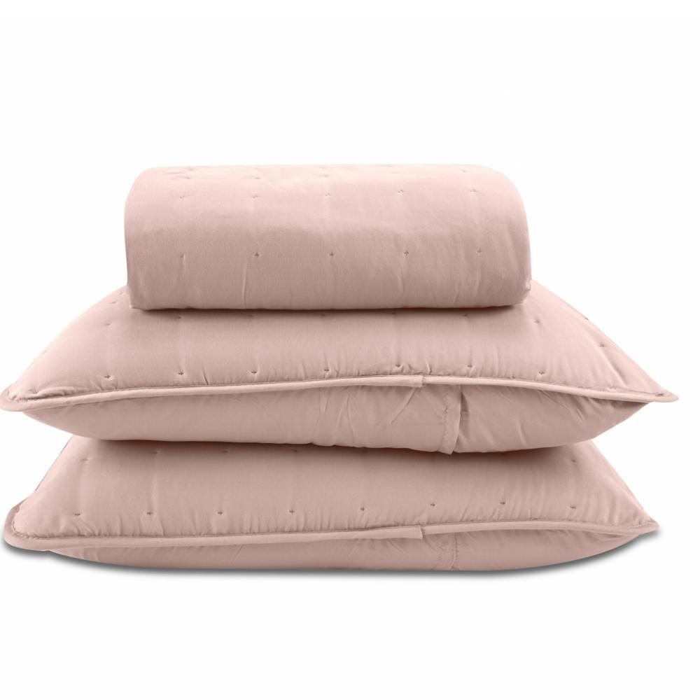 Kit Colcha King 100% Poliéster Elegance Lisa Havan Casa 3 Pçs - Rosa