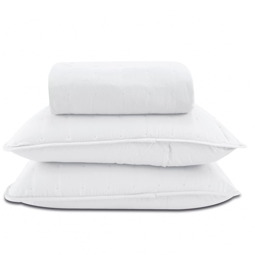 Kit Colcha King 100% Poliéster Elegance Lisa Havan Casa 3 Pçs - Branco