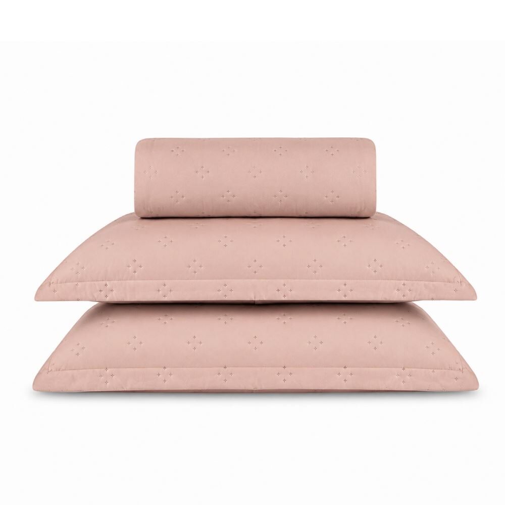 Kit Colcha King Elegance Havan Casa 3 pçs - Rosa