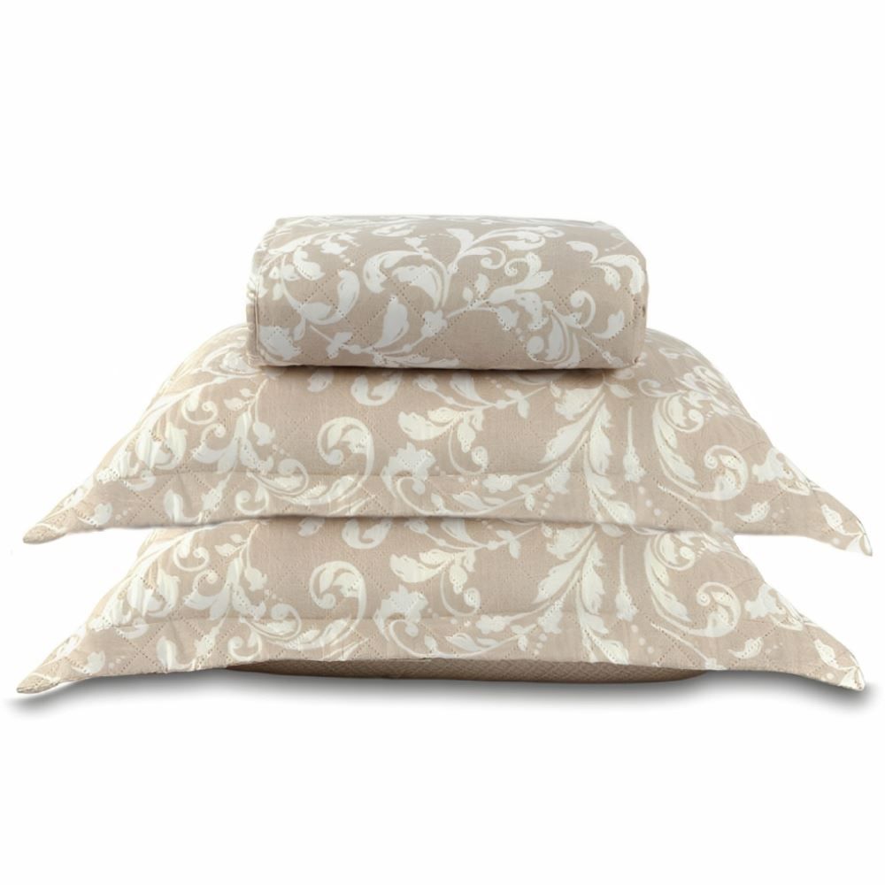 Kit Colcha King Estampada Versalhes/Napoli Havan Casa 3 Peças - Ornamental Bege