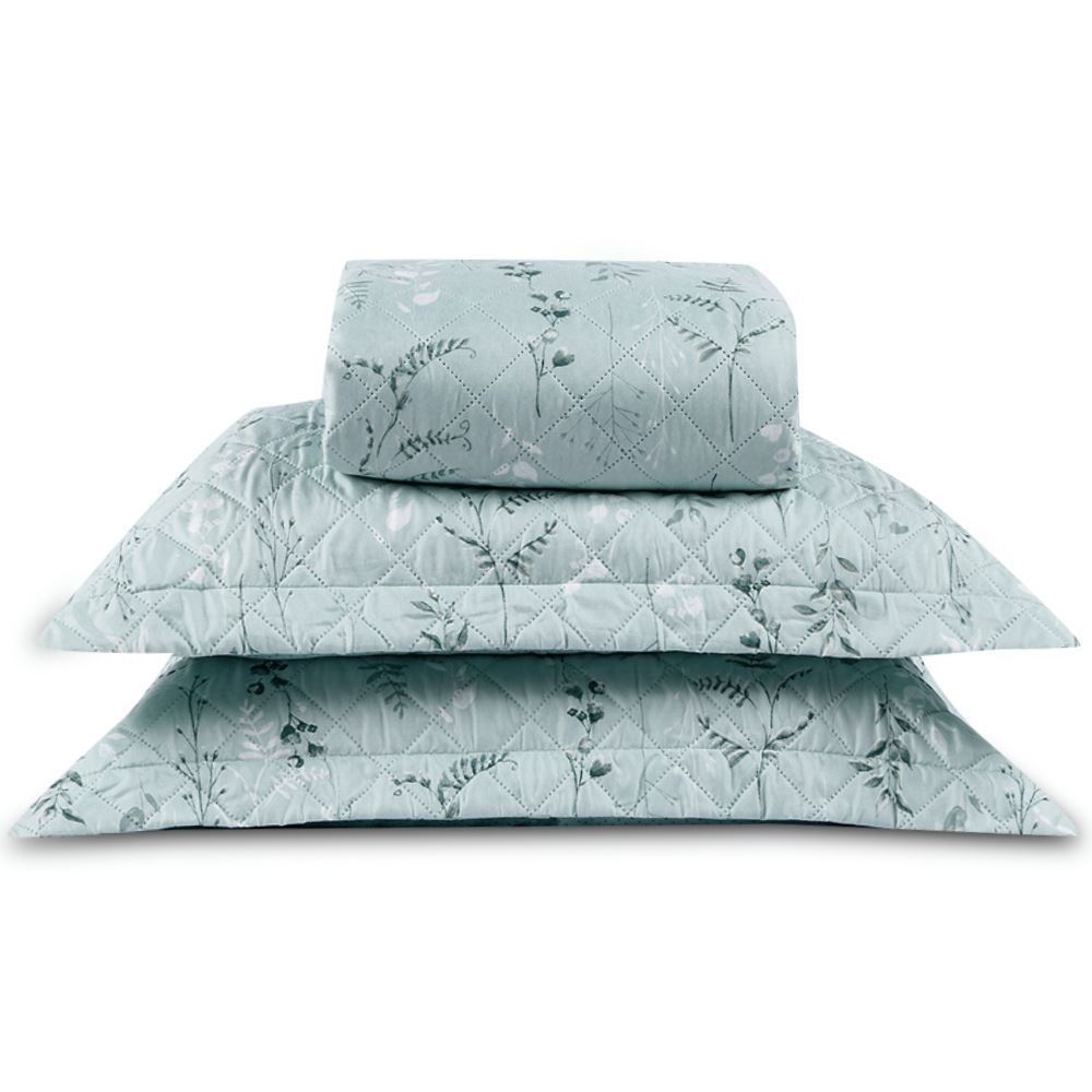 Kit Colcha King Estampada Versalhes/Napoli Havan Casa 3 Peças - Folhagens Verde