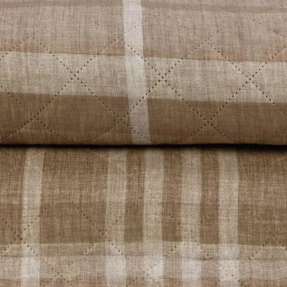 Kit Colcha King Estampada Versalhes/Napoli Havan Casa 3 Peças - Xadrez Bege