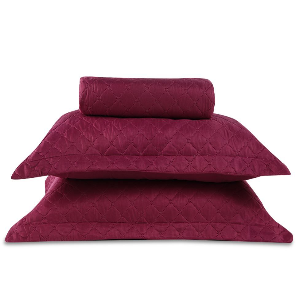Kit Colcha Queen 100% Poliéster Lisa Versalhes Havan Casa 3 Peças - Rosa Malva