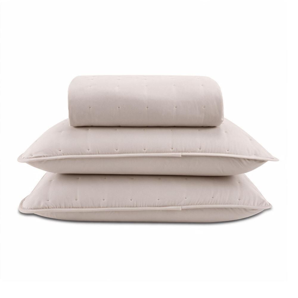 Kit Colcha Queen Elegance 3 pçs Havan Casa - Bege