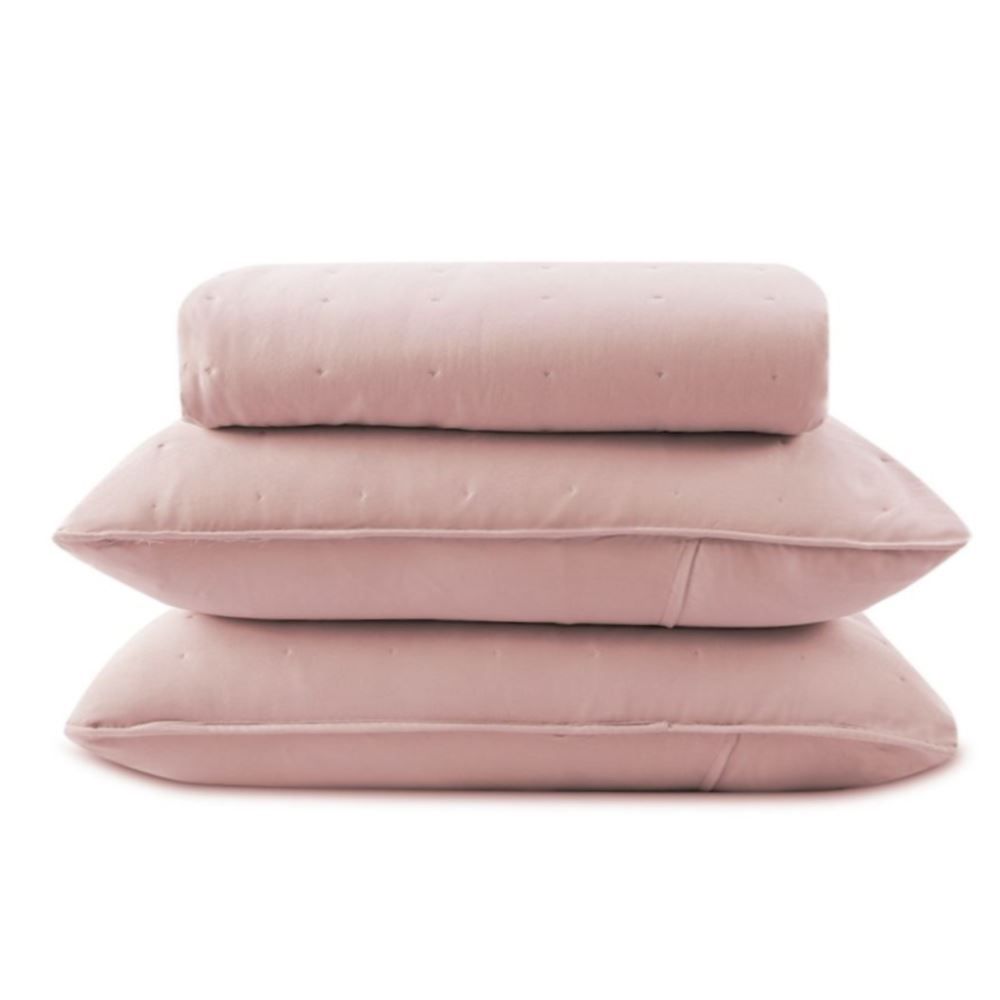 Kit Colcha Queen Elegance Havan Casa 3 pçs - Rosa