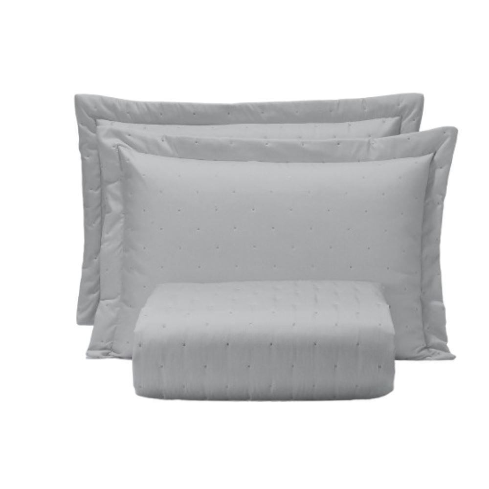 Kit Colcha Queen Requinte 3 Peças Havan Casa - Cinza