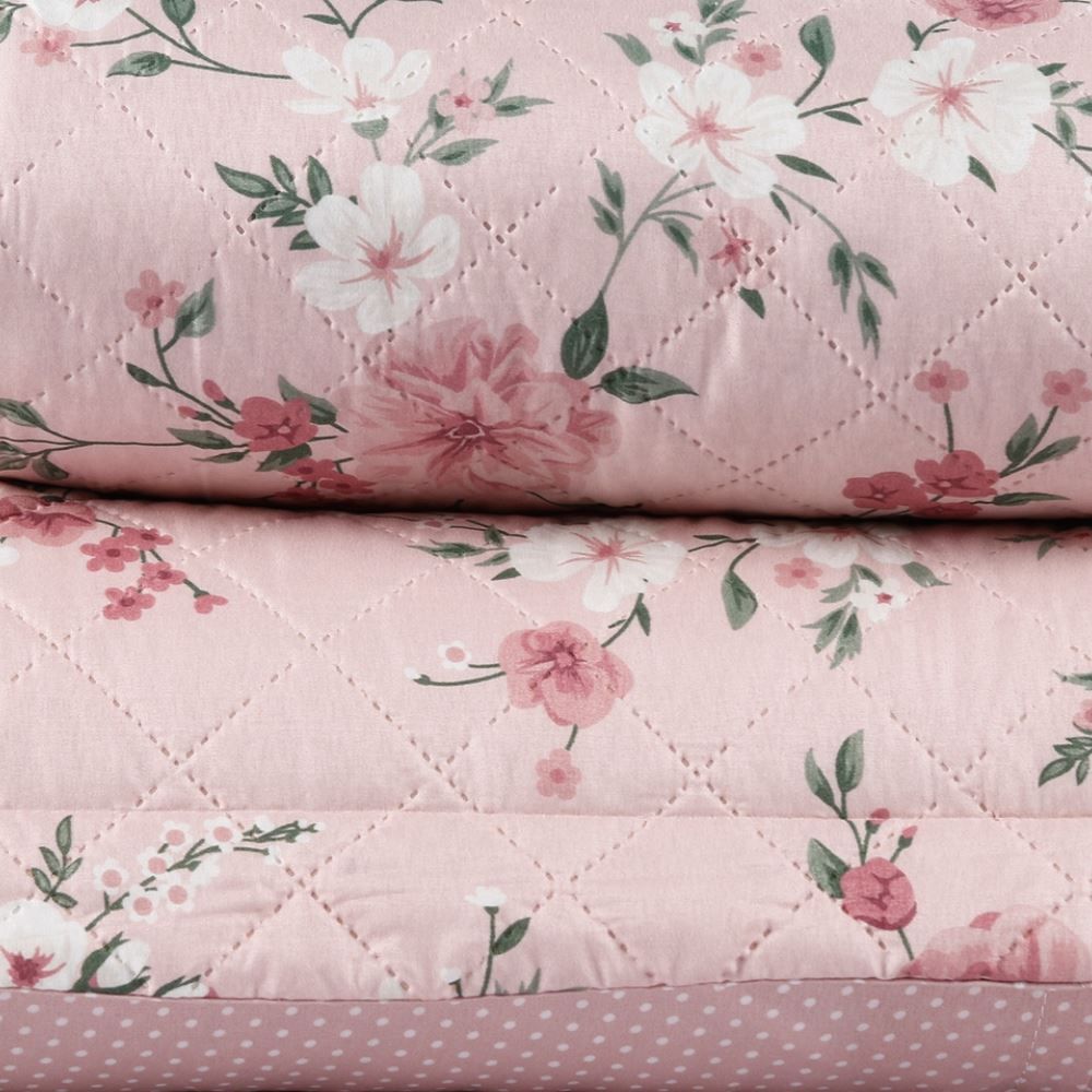 Kit Colcha Queen Versalhes/Napoli Havan Casa 3 Peças - Floral Rose