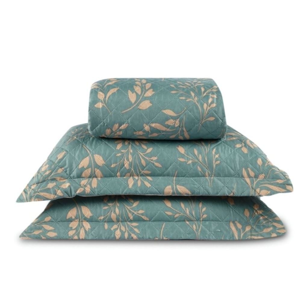 Kit Colcha Queen Versalhes/Napoli Havan Casa 3 Peças - Folhagens Verde