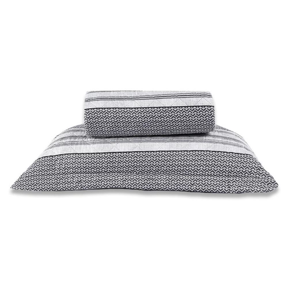 Kit Colcha Solteiro Versalhes/Napoli Estampada Havan Casa 2 pçs - Geo Cinza