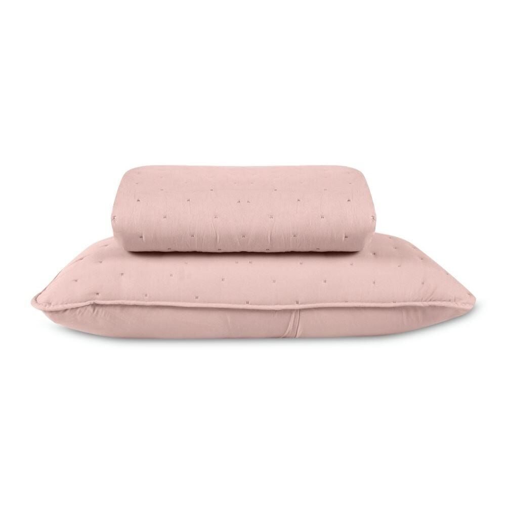 Kit Colcha Solteiro 2 Peças Lisa Elegance Havan Casa - Rosa