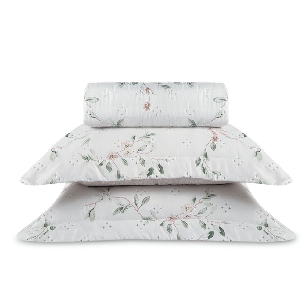 Kit Colcha Solteiro Elegance 3 Peças 1,60X2,20M Havan Casa - Floral Francis