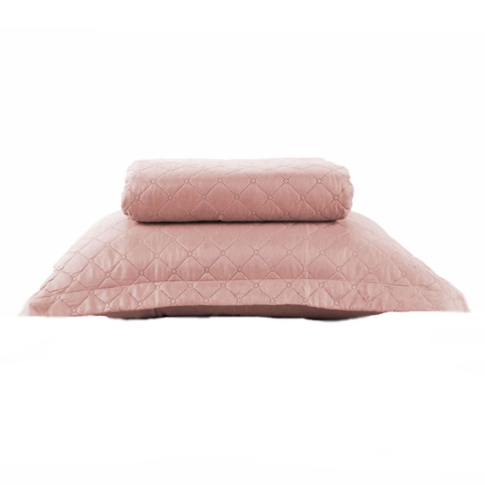 Kit Colcha Solteiro Versalhes Lisa Havan Casa 2 pçs - Rose