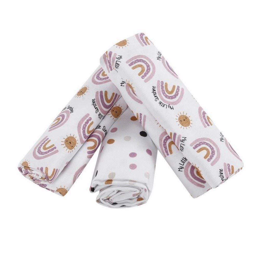 Kit Cueiro com 3 Peças 80X80 cm Havan Baby - Arco-Íris