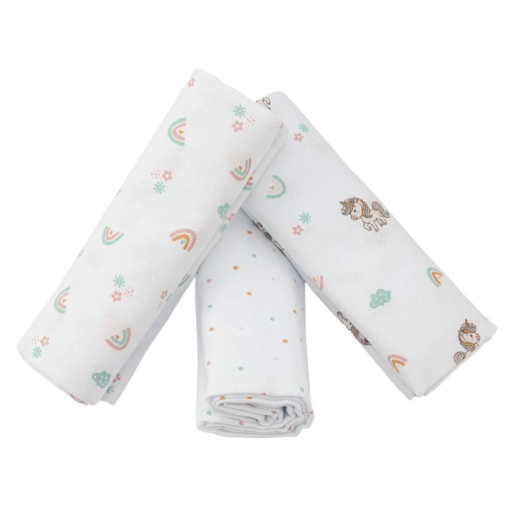Kit Cueiro com 3 Peças 80X80cm Havan Baby - Unicórnio