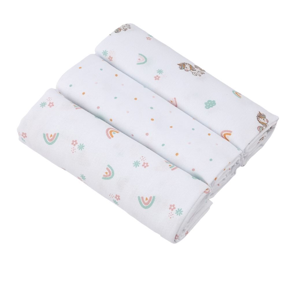Kit Cueiro com 3 Peças 80X80cm Havan Baby - Unicórnio