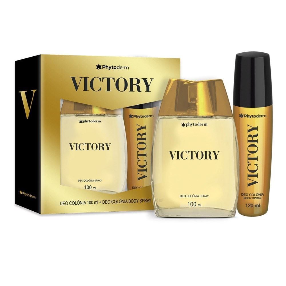 Kit Deo Perfume Masculino e Body Spray Phytoderm - Victory