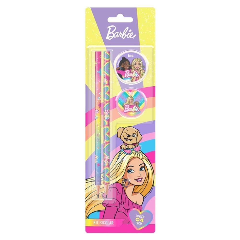 Kit Escolar Barbie Tris - 4 Peças