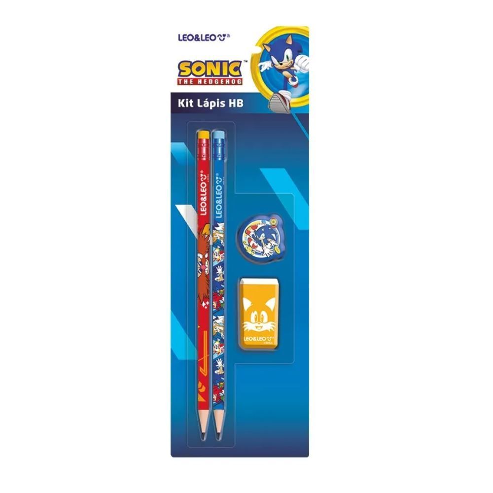 Kit Escolar Sonic Leo&Leo 4 Peças - 10149