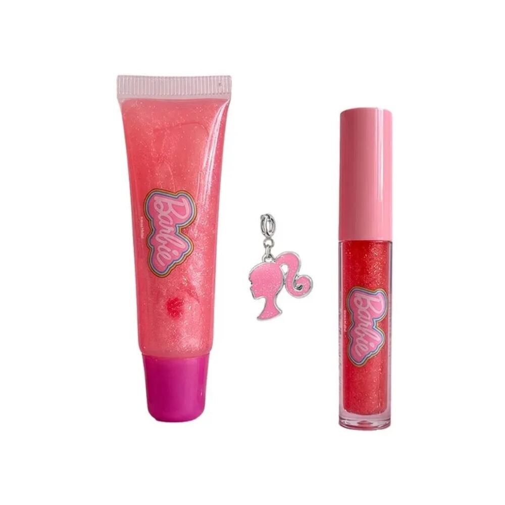 Maquiagem Infantil Kit Glam com 2 Glosses e Chaveiro Barbie Multikids