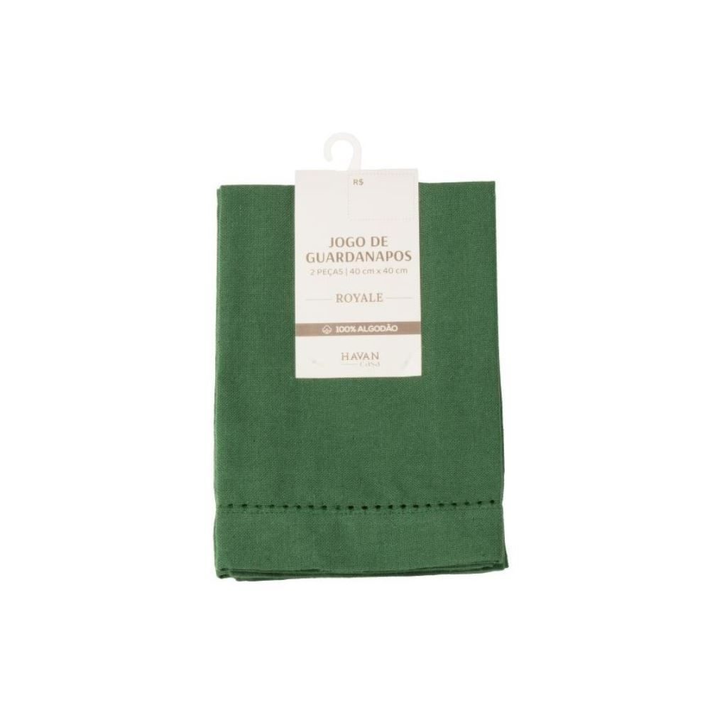 Kit Guardanapos Royale 100% Algodão Havan Casa 2 pçs - Verde