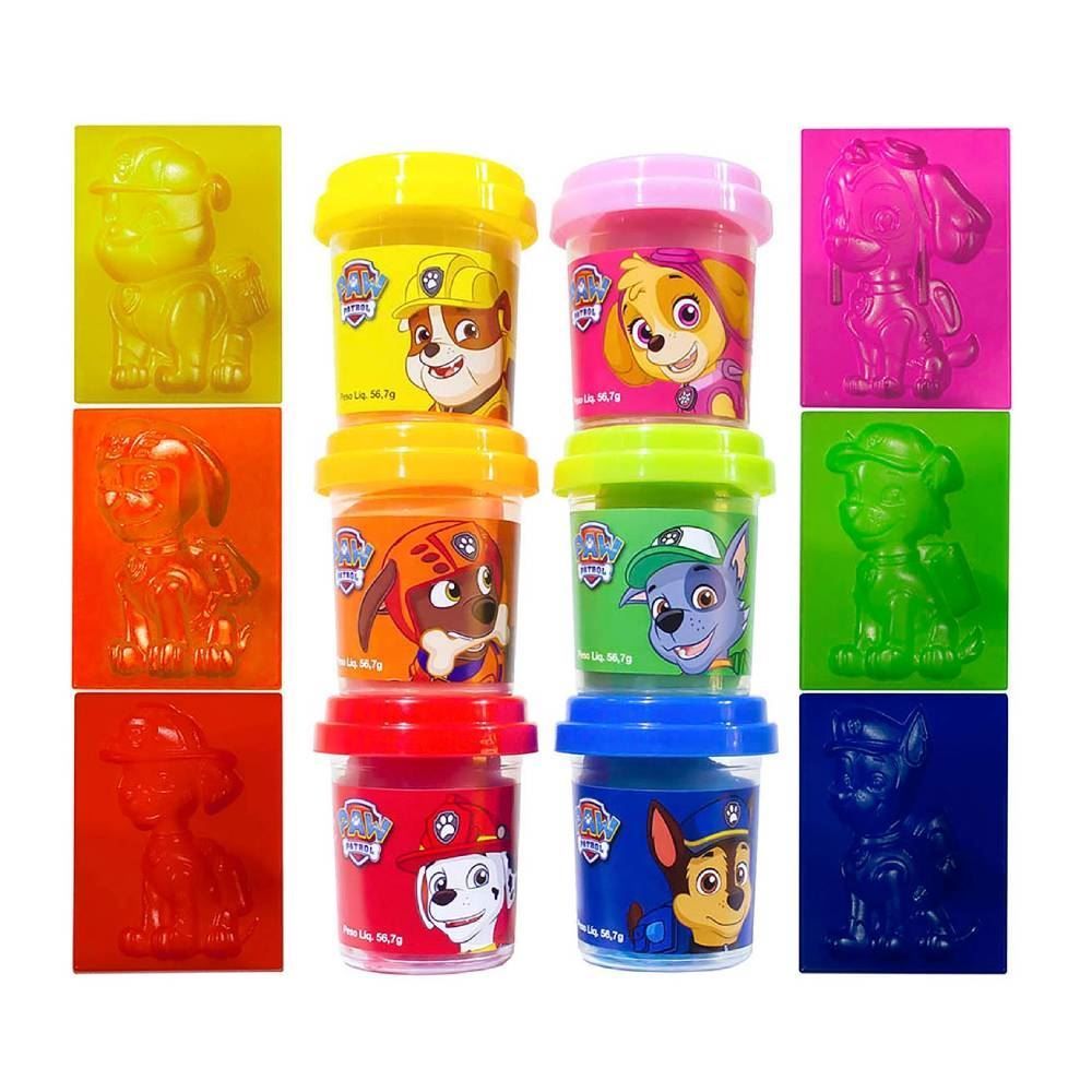 Kit Massinha de Modelar com 6 Potes Patrulha Canina Sunny - Azul