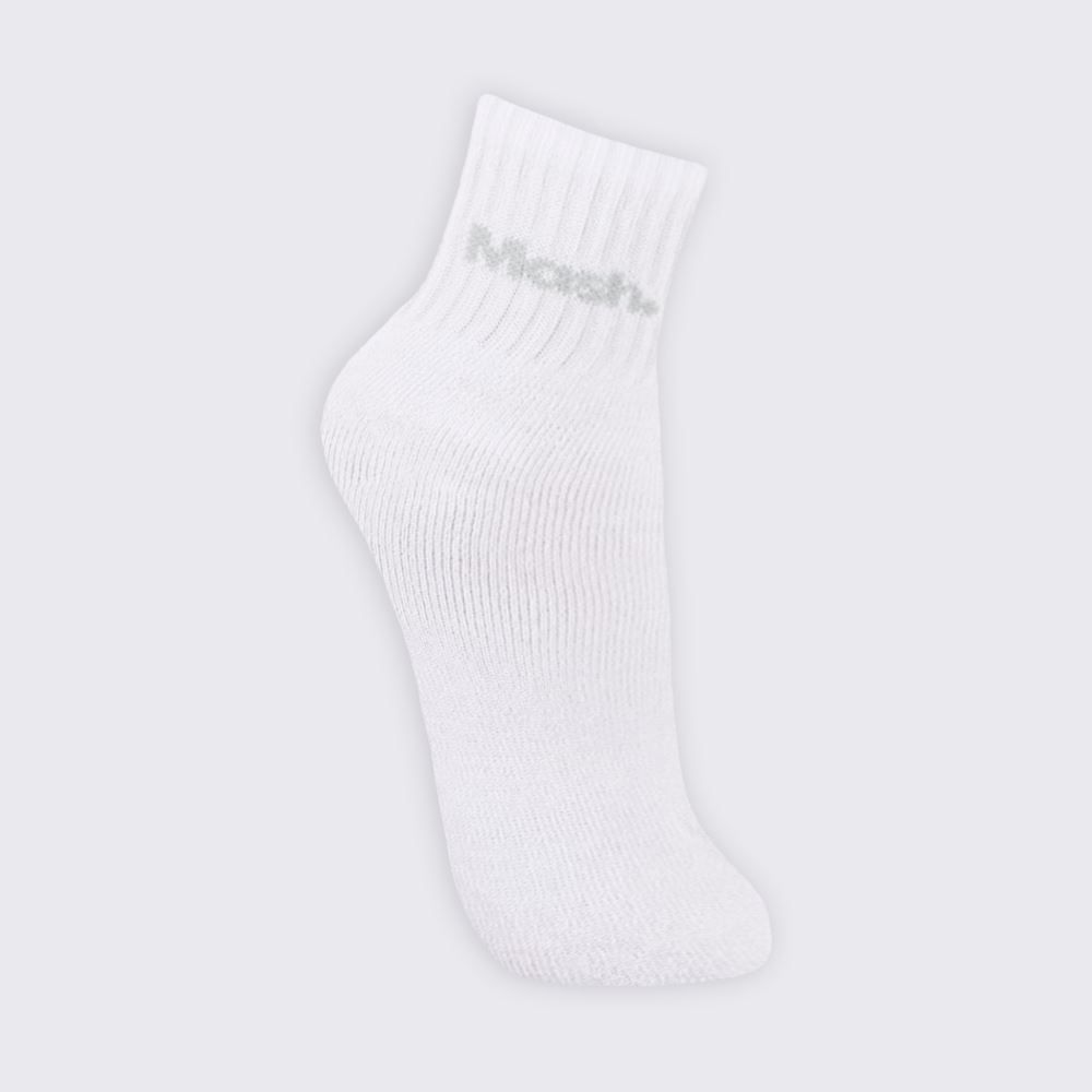 Kit Meia Feminina Cano Curto Esportivo com 3 Pares Mash - Branco 34/38