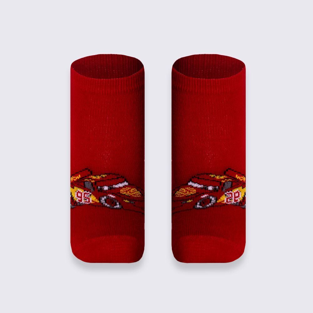 Kit Meia Infantil Com 2 Pares Cano Curto Carros Disney