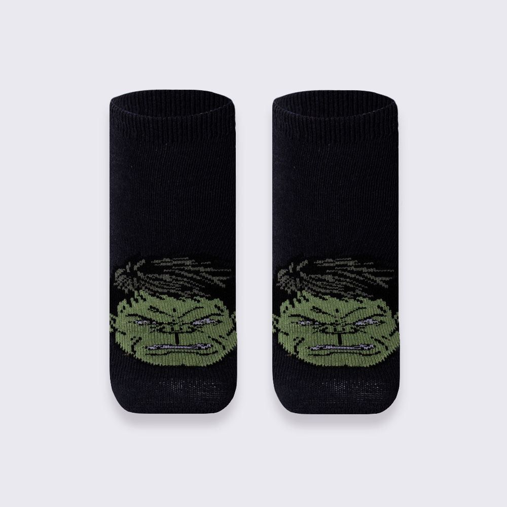 Kit Meia Infantil Com 2 Pares Cano Curto Hulk Marvel