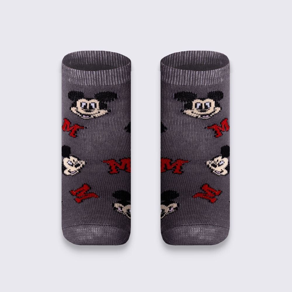 Kit Meia Infantil Com 2 Pares Cano Curto Mickey Disney