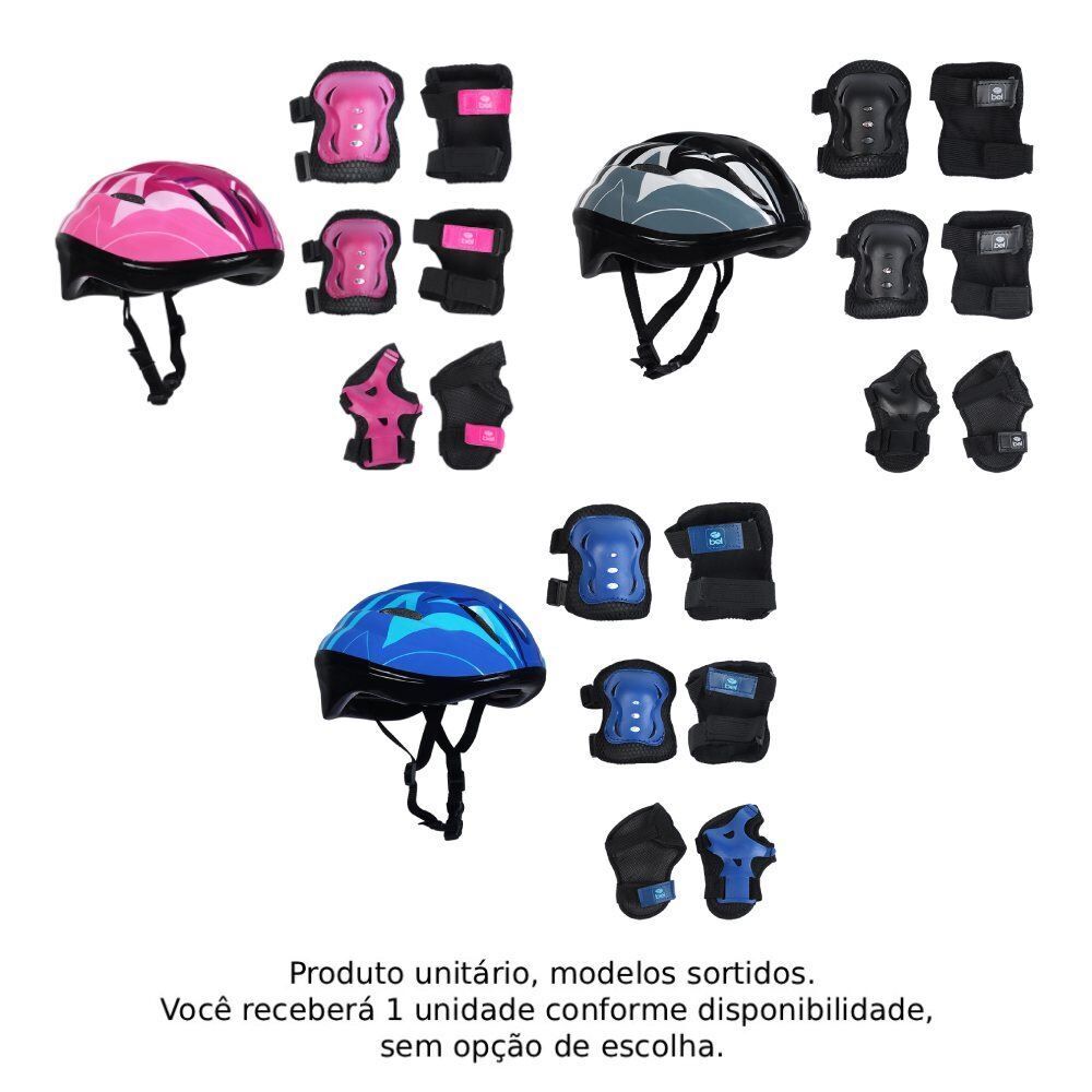 Kit Proteção Radical Infantil com Capacete Bel Fix - Sortido