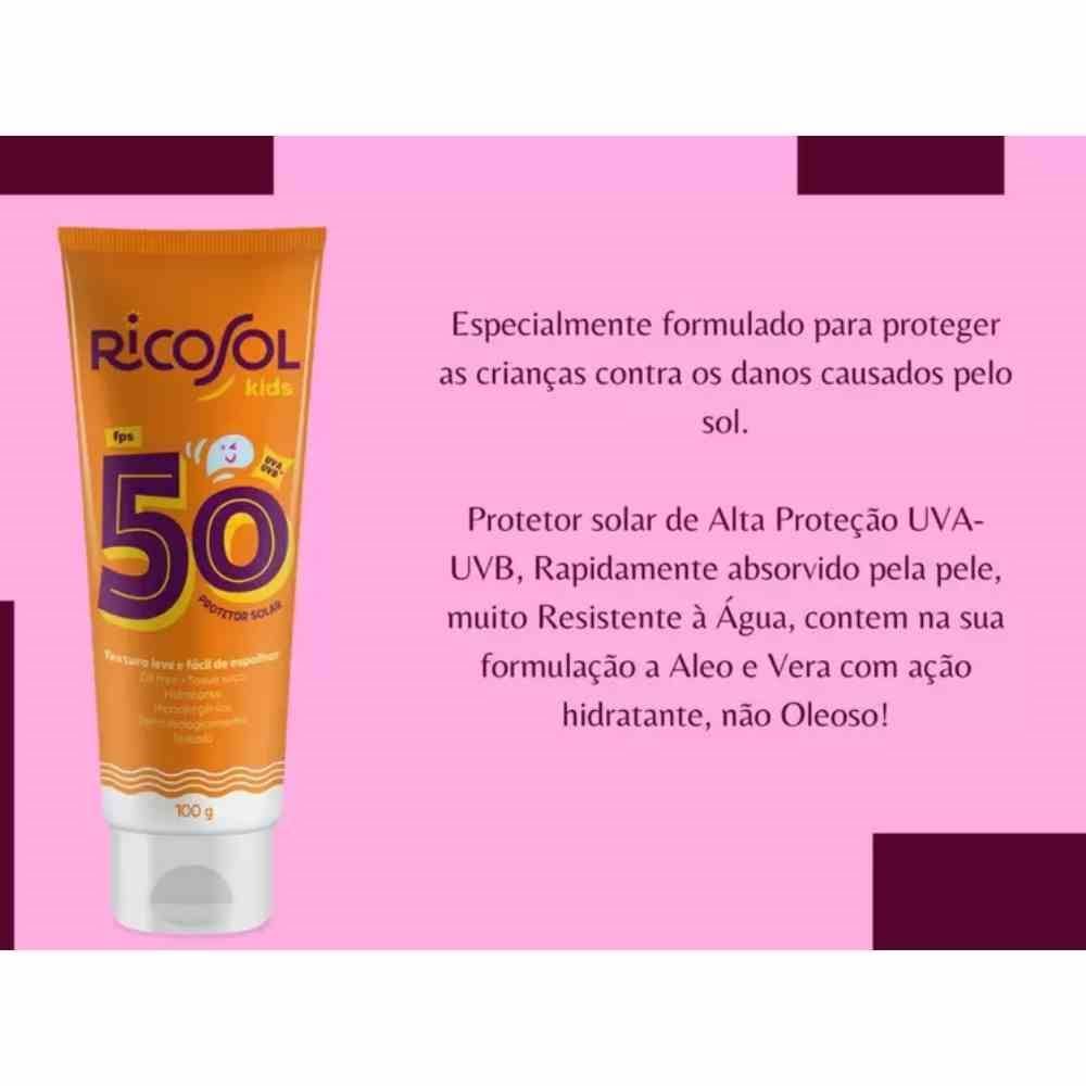 Kit Protetor Solar Fps50 + Protetor Solar Kids Fps50 - RicoSol
