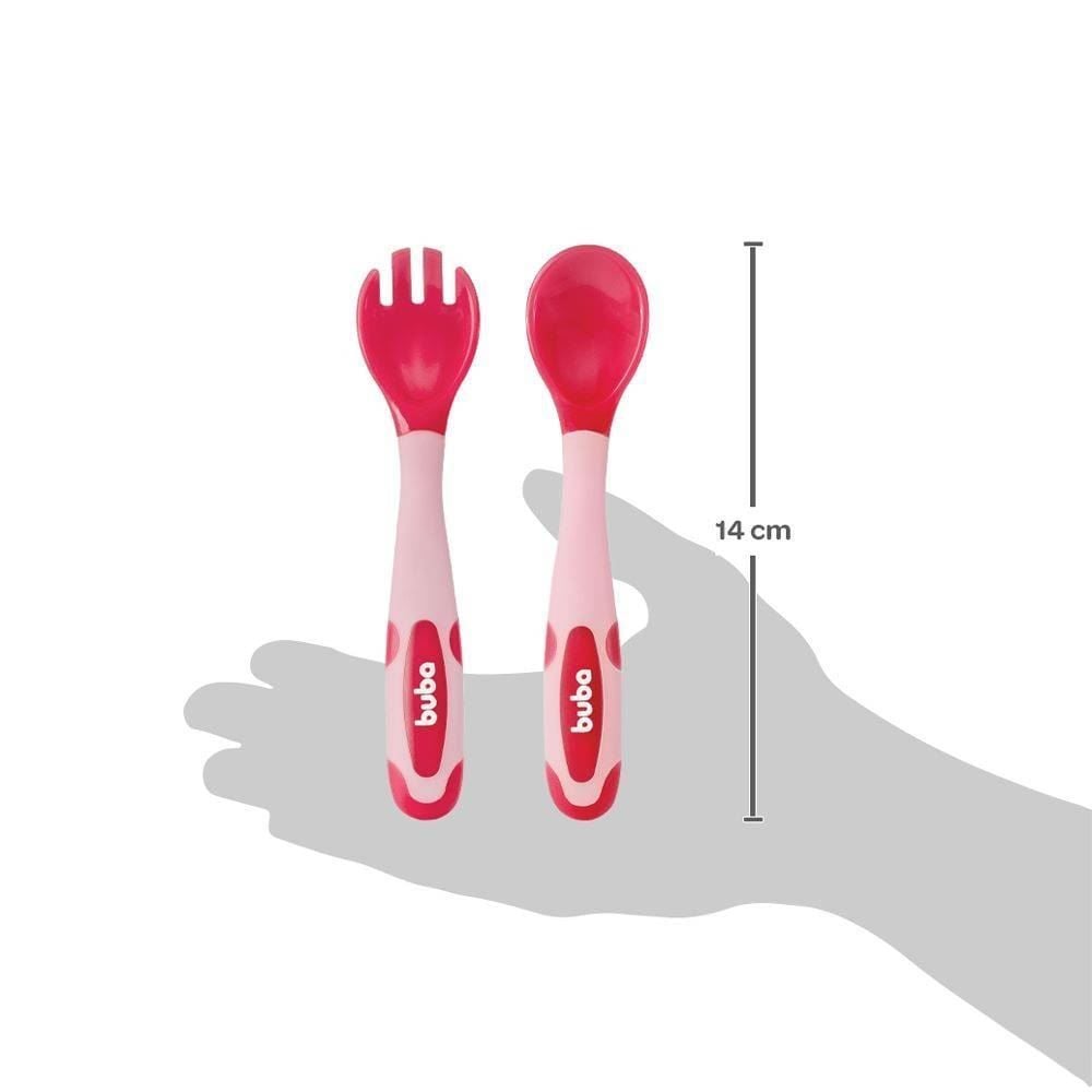 Kit Talheres Termossensíveis Buba - Rosa