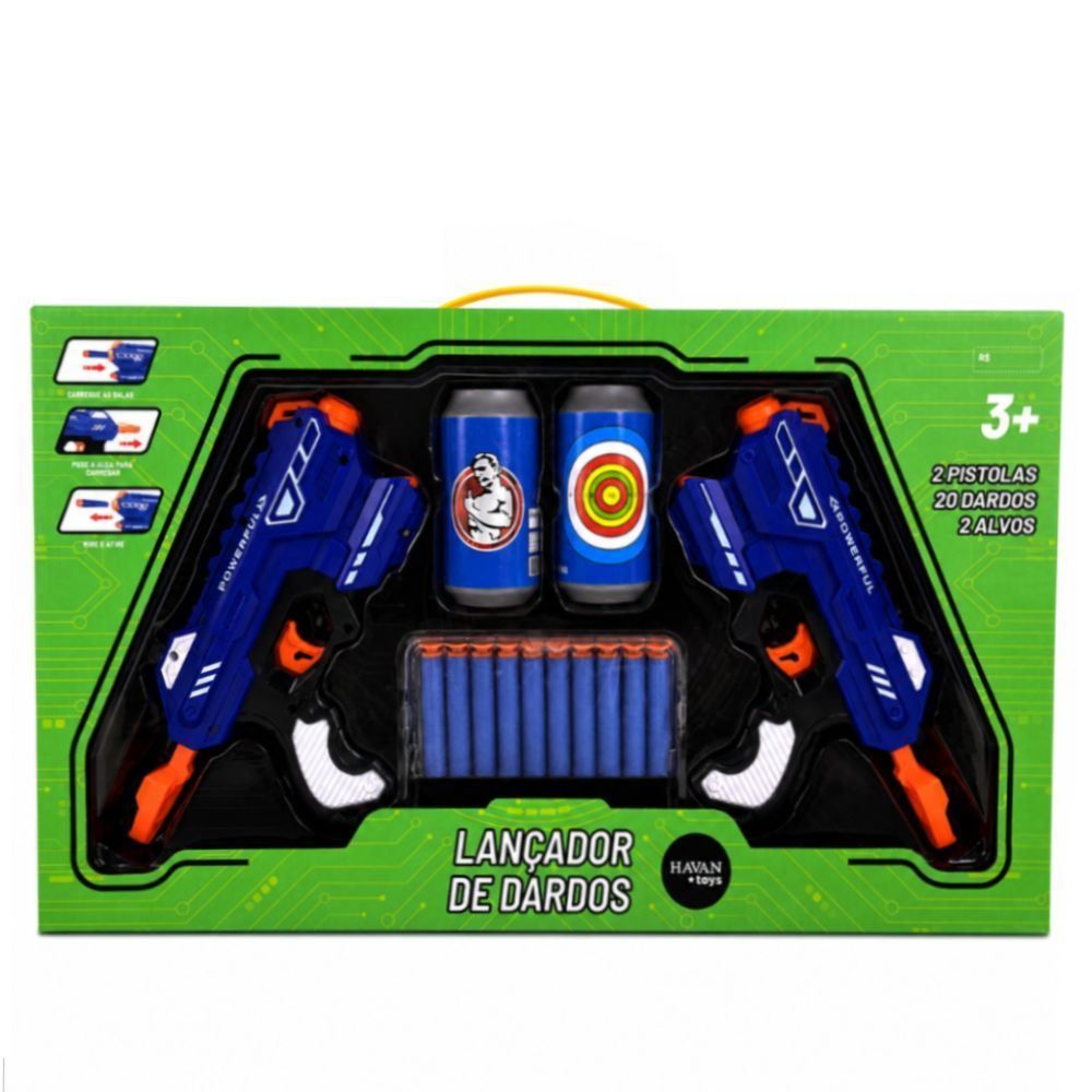 Lançador de Dardos Manual 02 Peças com Alvos Havan Toys - ST84211