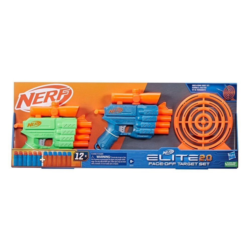 Lançador de Dardos Nerf Elite 2.0 Face Off Kit com Alvo Hasbro - F8274