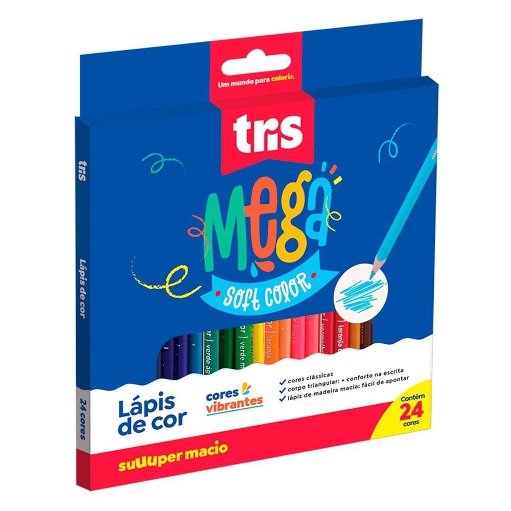 Lápis De Cor Megasoft 24 Cores Tris - 678252